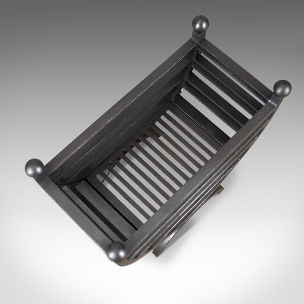 Contemporary Fire Basket, English, Fireplace Accessory, Iron Grate - London Fine Antiques