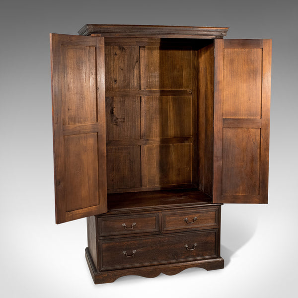 Dark Stained Mahogany Wardrobe, Late 20th Century - London Fine Antiques