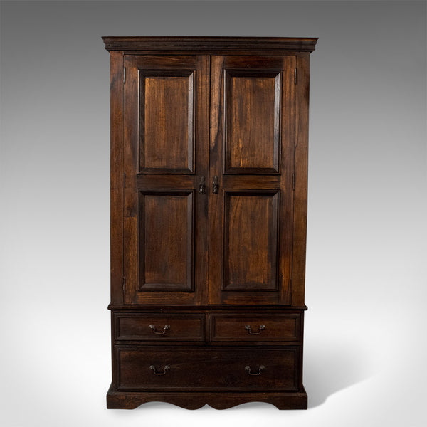 Dark Stained Mahogany Wardrobe, Late 20th Century - London Fine Antiques