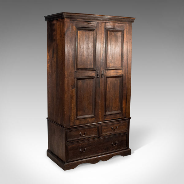 Dark Stained Mahogany Wardrobe, Late 20th Century - London Fine Antiques