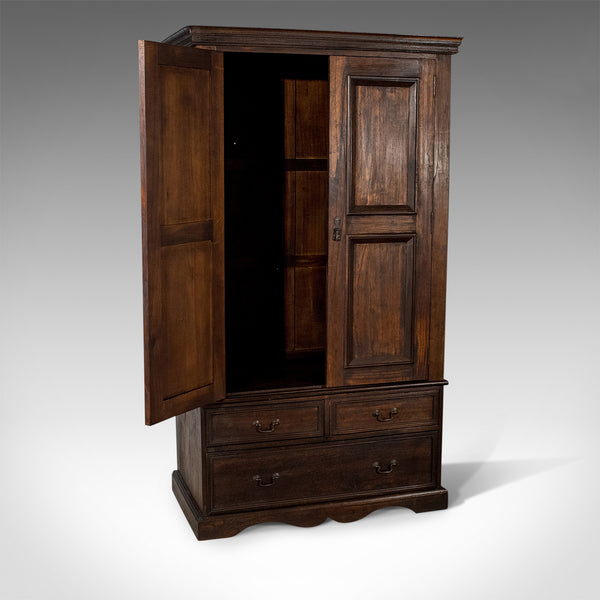Dark Stained Mahogany Wardrobe, Late 20th Century - London Fine Antiques