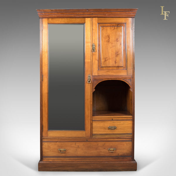 Edwardian Antique Beaconsfield Wardrobe, English, Walnut, c.1910 - London Fine Antiques