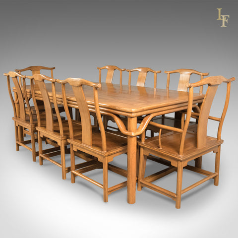 Mid-Century Chinese Table & 8 Chairs in Traditional Taste - London Fine Antiques