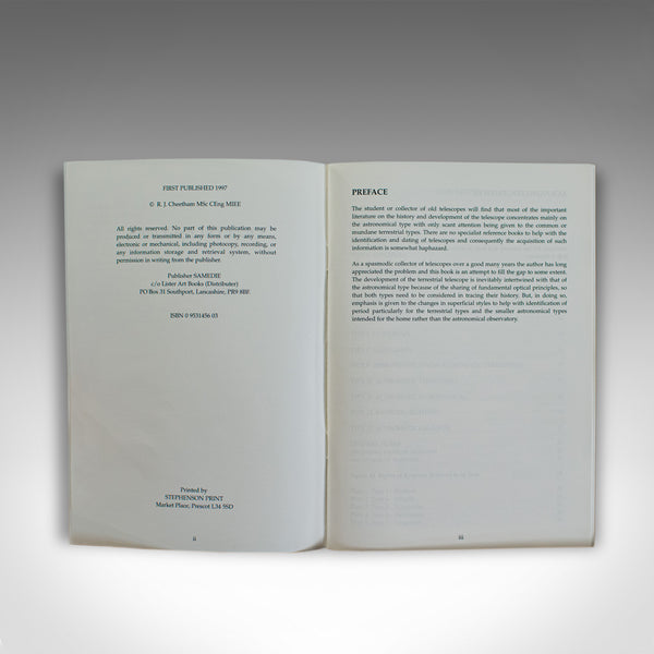 Old Telescopes by Reginald J. Cheetham, Scientific Instrument Book December 1997 - London Fine Antiques