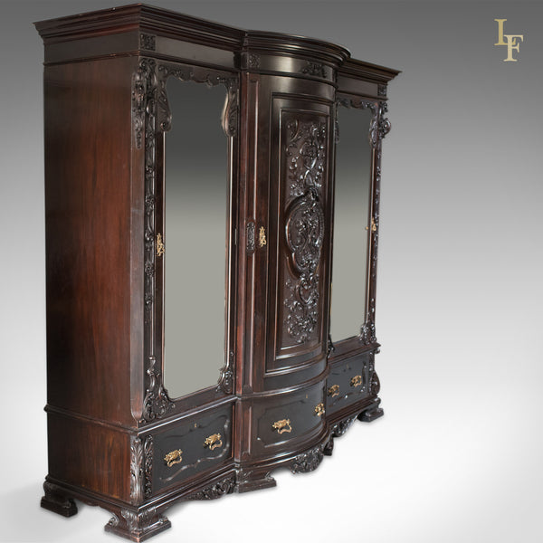 Very Large Victorian, English, Antique Wardrobe. Compactum in Mahogany, Mid 19th Century c.1870 - London Fine Antiques