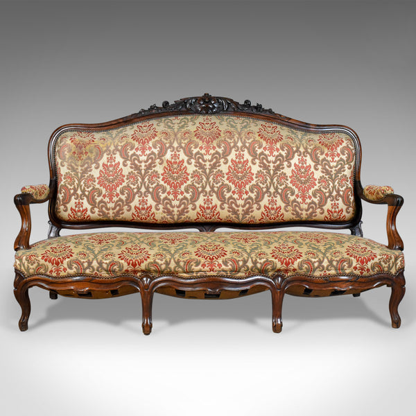 Victorian Antique Settee, Rosewood, English, 3 Seater Sofa Circa 1850 - London Fine Antiques