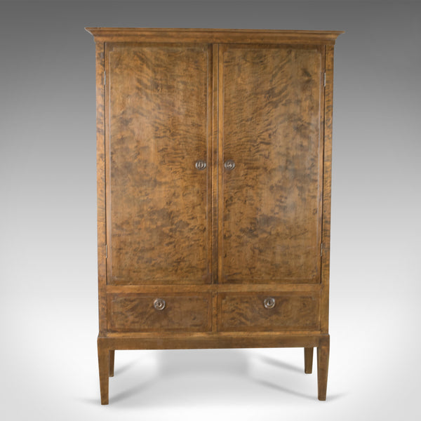 Vintage 1940's Swedish Wardrobe, AB Br Miller, Art Deco Press Cupboard, Walnut - London Fine Antiques