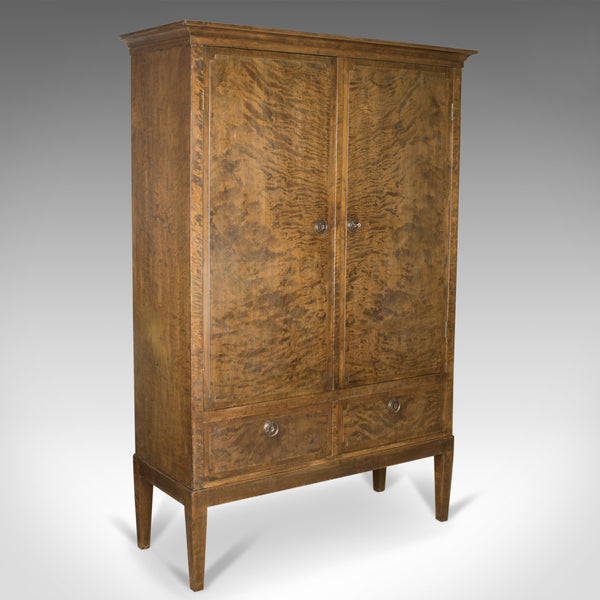 Vintage 1940's Swedish Wardrobe, AB Br Miller, Art Deco Press Cupboard, Walnut - London Fine Antiques