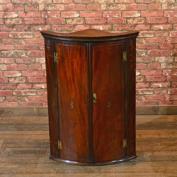 Georgian Bow Fronted Corner Cabinet, c.1780 - London Fine Antiques
