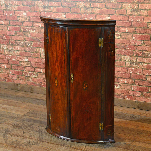 Georgian Bow Fronted Corner Cabinet, c.1780 - London Fine Antiques