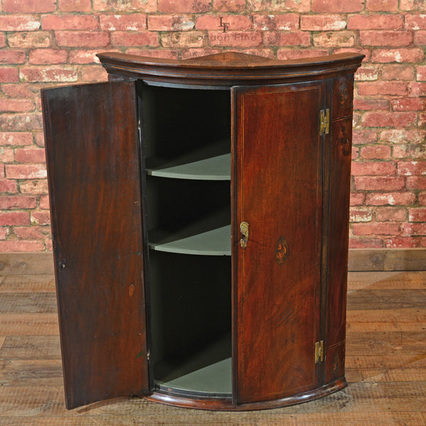 Georgian Bow Fronted Corner Cabinet, c.1780 - London Fine Antiques