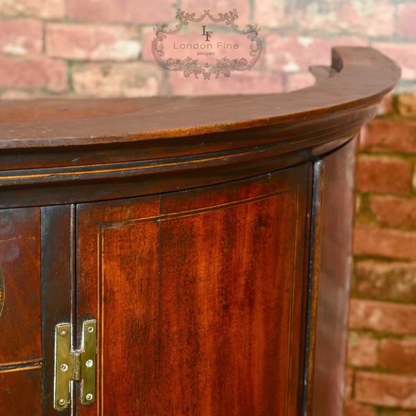 Georgian Bow Fronted Corner Cabinet, c.1780 - London Fine Antiques