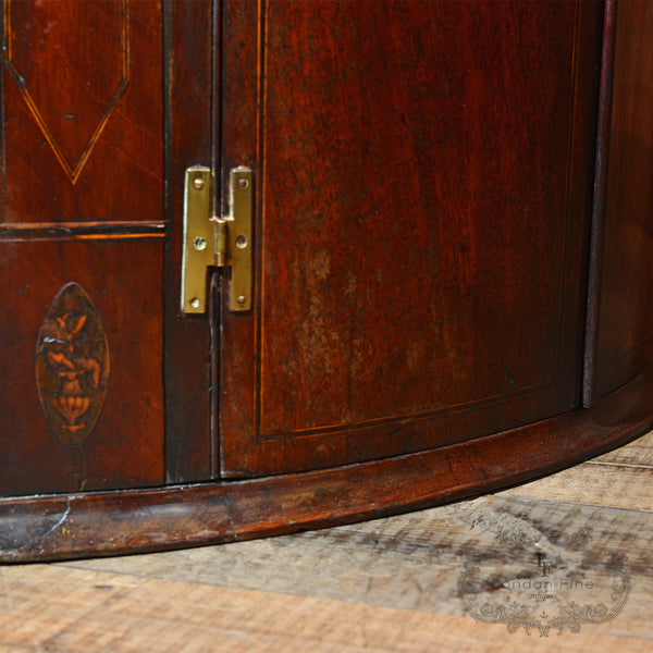 Georgian Bow Fronted Corner Cabinet, c.1780 - London Fine Antiques