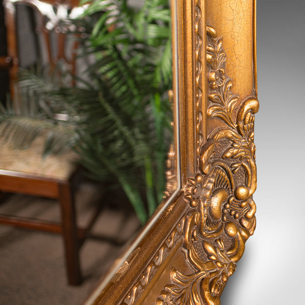 Large Vintage Decorative Mirror, Continental, Giltwood, Wall, Italianate Taste
