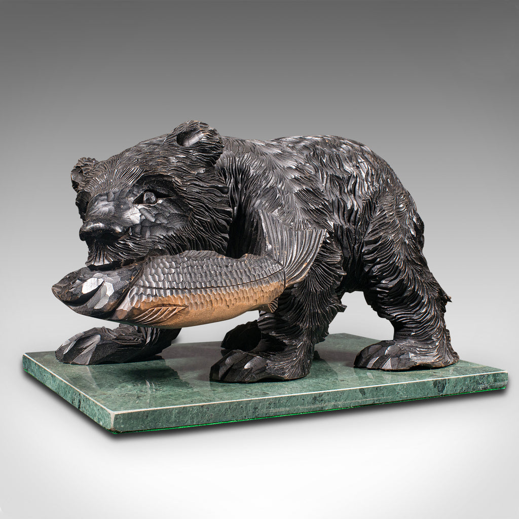 Antique Decorative Bear Figure, Japanese, Carved Cedar, Kibori Kuma, Folk Art