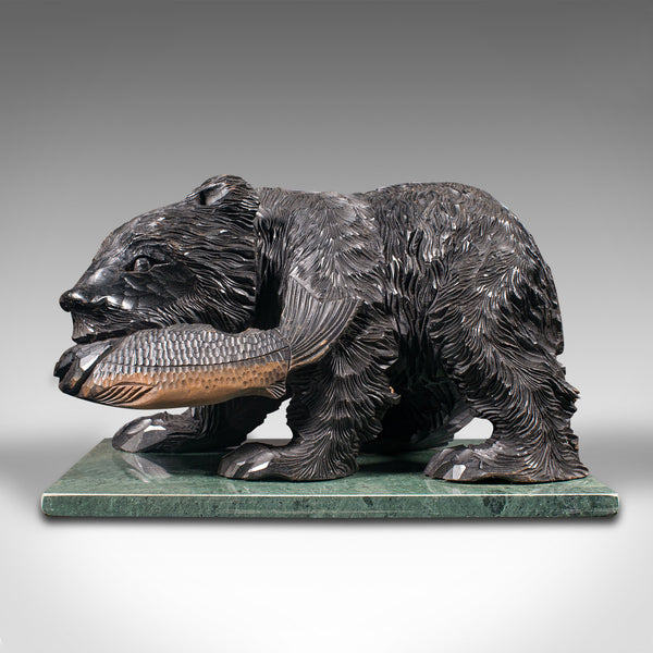 Antique Decorative Bear Figure, Japanese, Carved Cedar, Kibori Kuma, Folk Art