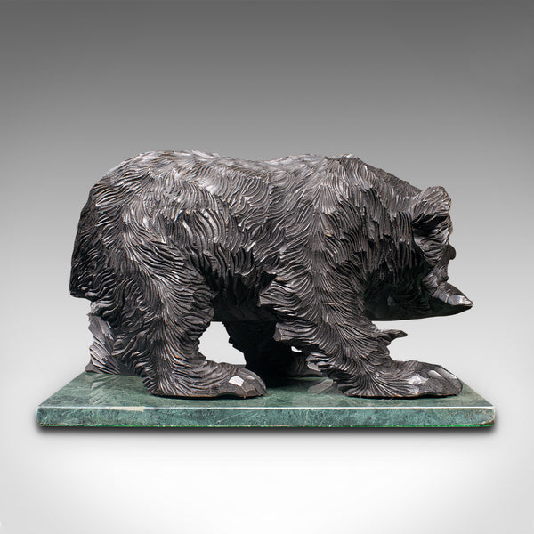 Antique Decorative Bear Figure, Japanese, Carved Cedar, Kibori Kuma, Folk Art
