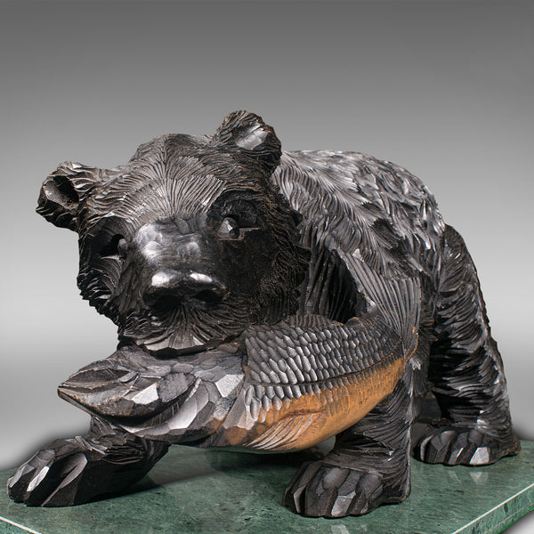 Antique Decorative Bear Figure, Japanese, Carved Cedar, Kibori Kuma, Folk Art