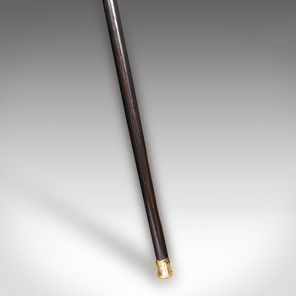 Antique Dandy’s Walking Cane, English, Stick, Ebonised, Victorian, 1889 Hallmark
