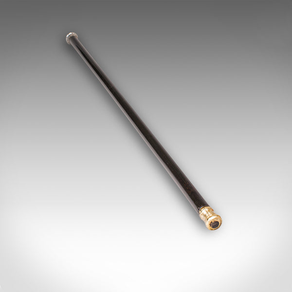 Antique Dandy’s Walking Cane, English, Stick, Ebonised, Victorian, 1889 Hallmark