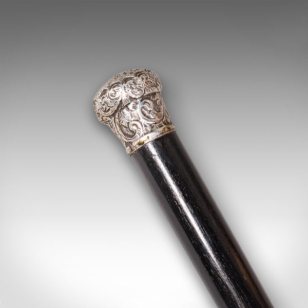 Antique Dandy’s Walking Cane, English, Stick, Ebonised, Victorian, 1889 Hallmark
