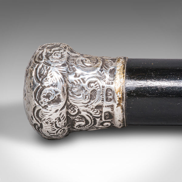 Antique Dandy’s Walking Cane, English, Stick, Ebonised, Victorian, 1889 Hallmark