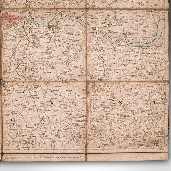 Antique Folding London Map, English, Cartography, Historic, Georgian, Dated 1783