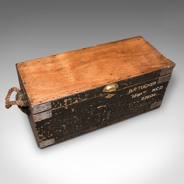 Vintage Shipwright's Tool Chest, English, Cedar, Pine, Craftsman's Trunk, C.1940