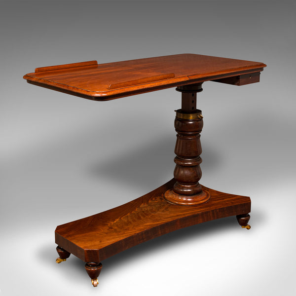 Antique Gentleman's Reading Table, English, Adjustable, Writing Desk, Victorian