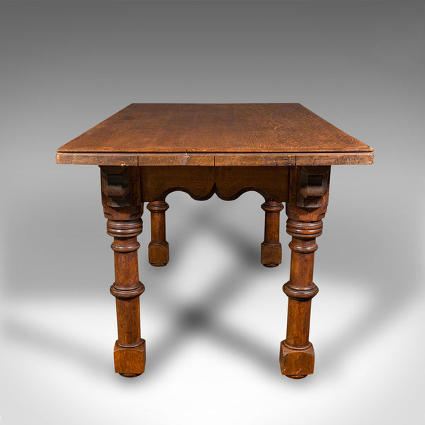 Antique Kitchen Dining Table, Scottish, Oak, 4-6 Seat, Gothic Revival, Victorian