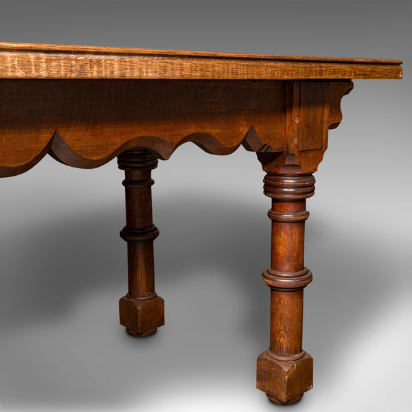 Antique Kitchen Dining Table, Scottish, Oak, 4-6 Seat, Gothic Revival, Victorian