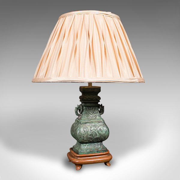 Vintage Decorative Table Lamp, Chinese, Bronze, Accent Light, Mid Century, 1960