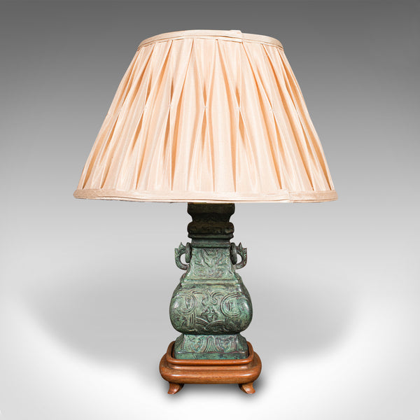 Vintage Decorative Table Lamp, Chinese, Bronze, Accent Light, Mid Century, 1960