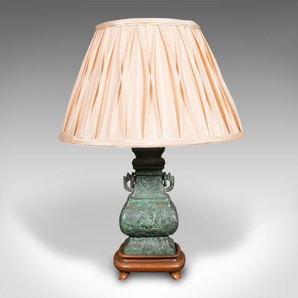 Vintage Decorative Table Lamp, Chinese, Bronze, Accent Light, Mid Century, 1960