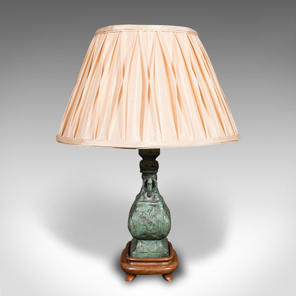 Vintage Decorative Table Lamp, Chinese, Bronze, Accent Light, Mid Century, 1960