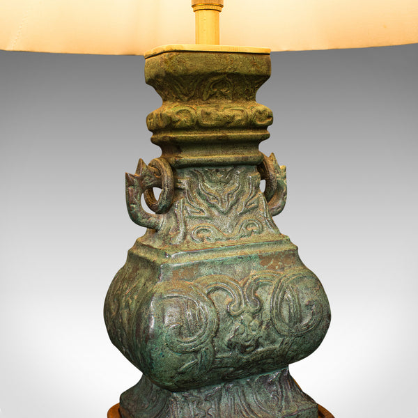 Vintage Decorative Table Lamp, Chinese, Bronze, Accent Light, Mid Century, 1960