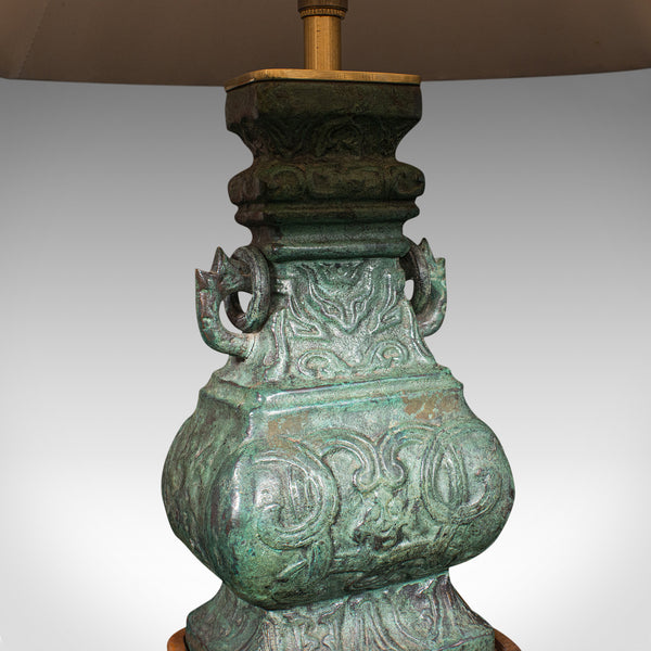 Vintage Decorative Table Lamp, Chinese, Bronze, Accent Light, Mid Century, 1960