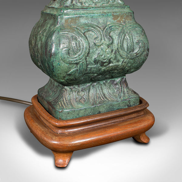 Vintage Decorative Table Lamp, Chinese, Bronze, Accent Light, Mid Century, 1960