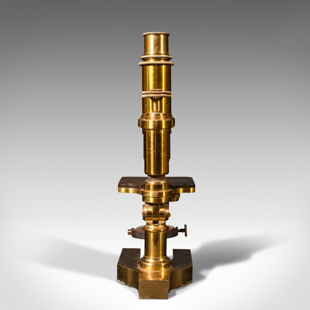 Antique Monocular Microscope English Brass Scientific Instrument antique-monocular-microscope-english-brass-scientific-instrument