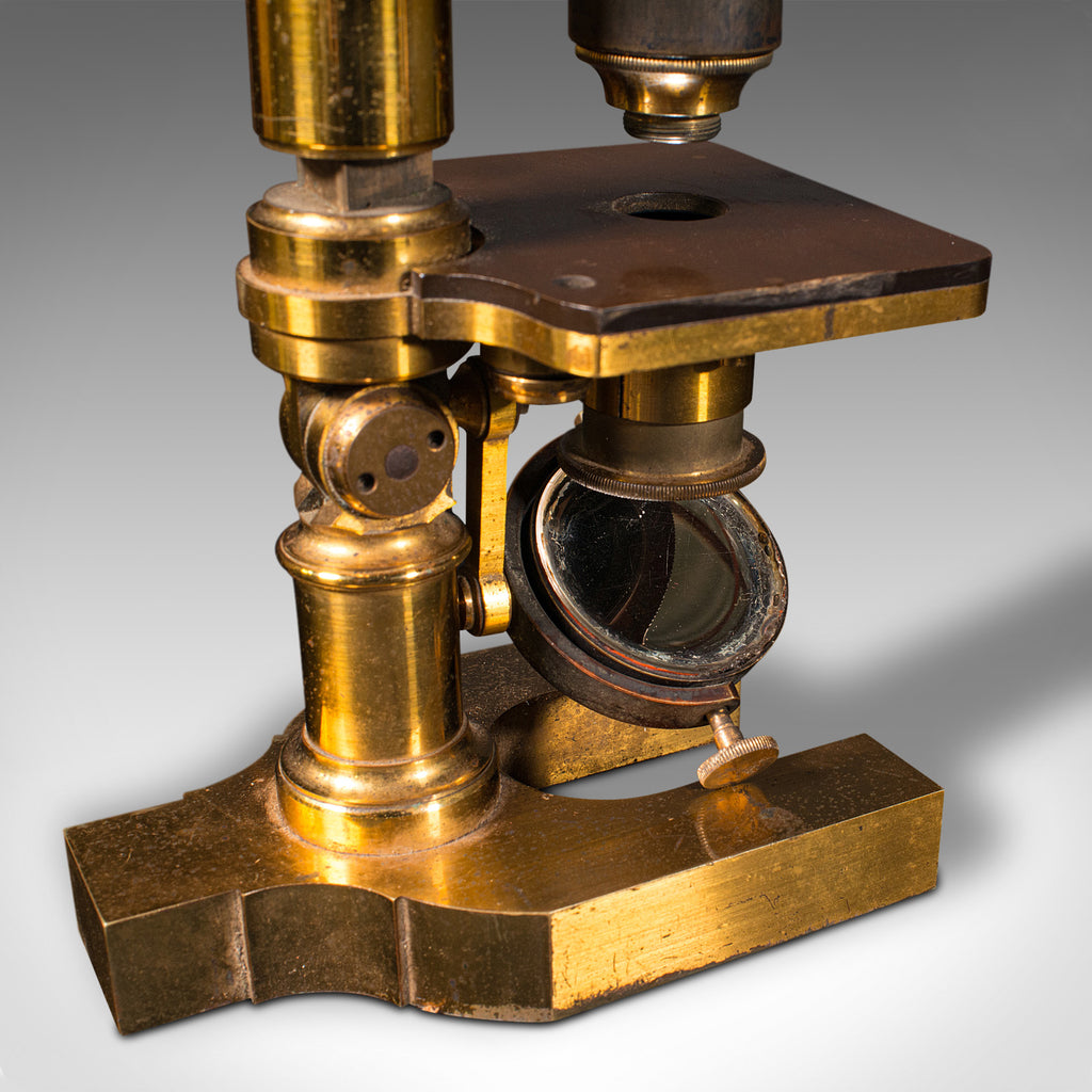 Antique Monocular Microscope English Brass Scientific Instrument antique-monocular-microscope-english-brass-scientific-instrument