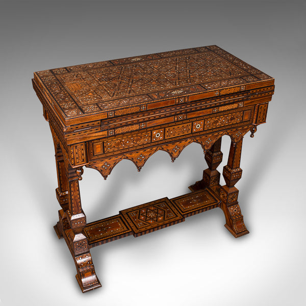 Antique Combination Games Table, Middle Eastern, Chess, Backgammon, Victorian