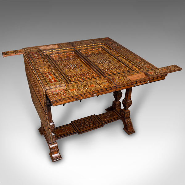 Antique Combination Games Table, Middle Eastern, Chess, Backgammon, Victorian