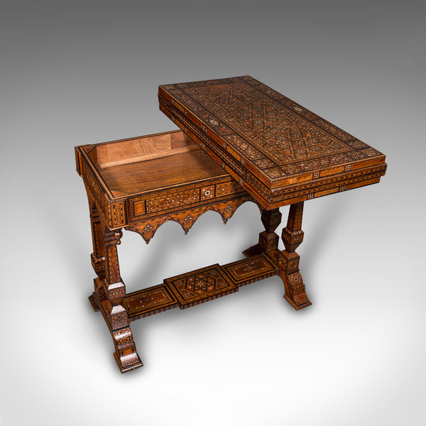 Antique Combination Games Table, Middle Eastern, Chess, Backgammon, Victorian