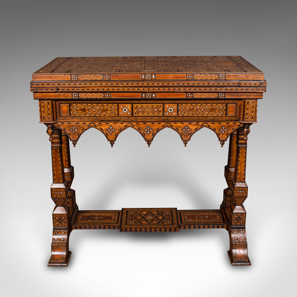 Antique Combination Games Table, Middle Eastern, Chess, Backgammon, Victorian
