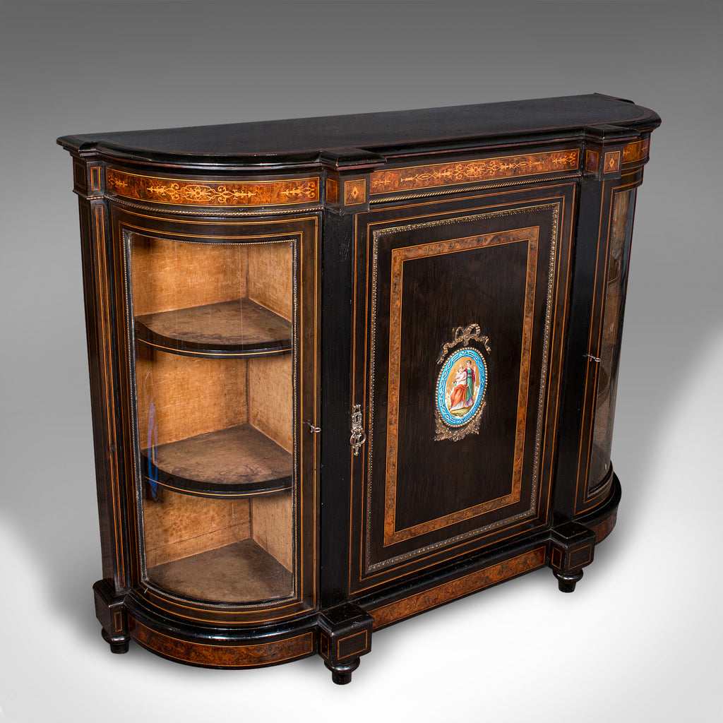 Antique walnut display shop cabinet