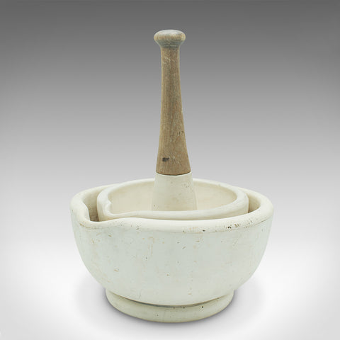 Antique Mortar And Pestle Duo, English, Ceramic, Kitchen, Apothecary, Victorian