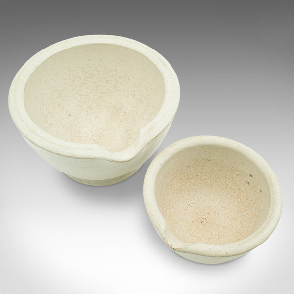 Small Antique Mortar & Pestle Duo, English, Ceramic, Beech, Cookery, Victorian