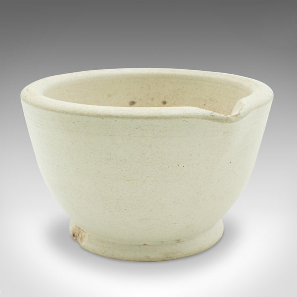 Small Antique Mortar & Pestle Duo, English, Ceramic, Beech, Cookery, Victorian