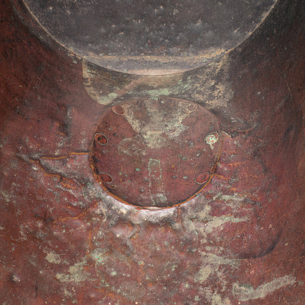 Antique Helmet Fire Bucket, English Copper Coal Scuttle, Fireside Bin, Victorian