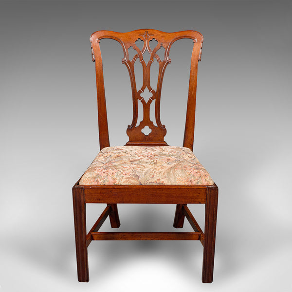 6 Antique Dining Room Chairs, English, Walnut, After Chippendale, Georgian, 1800